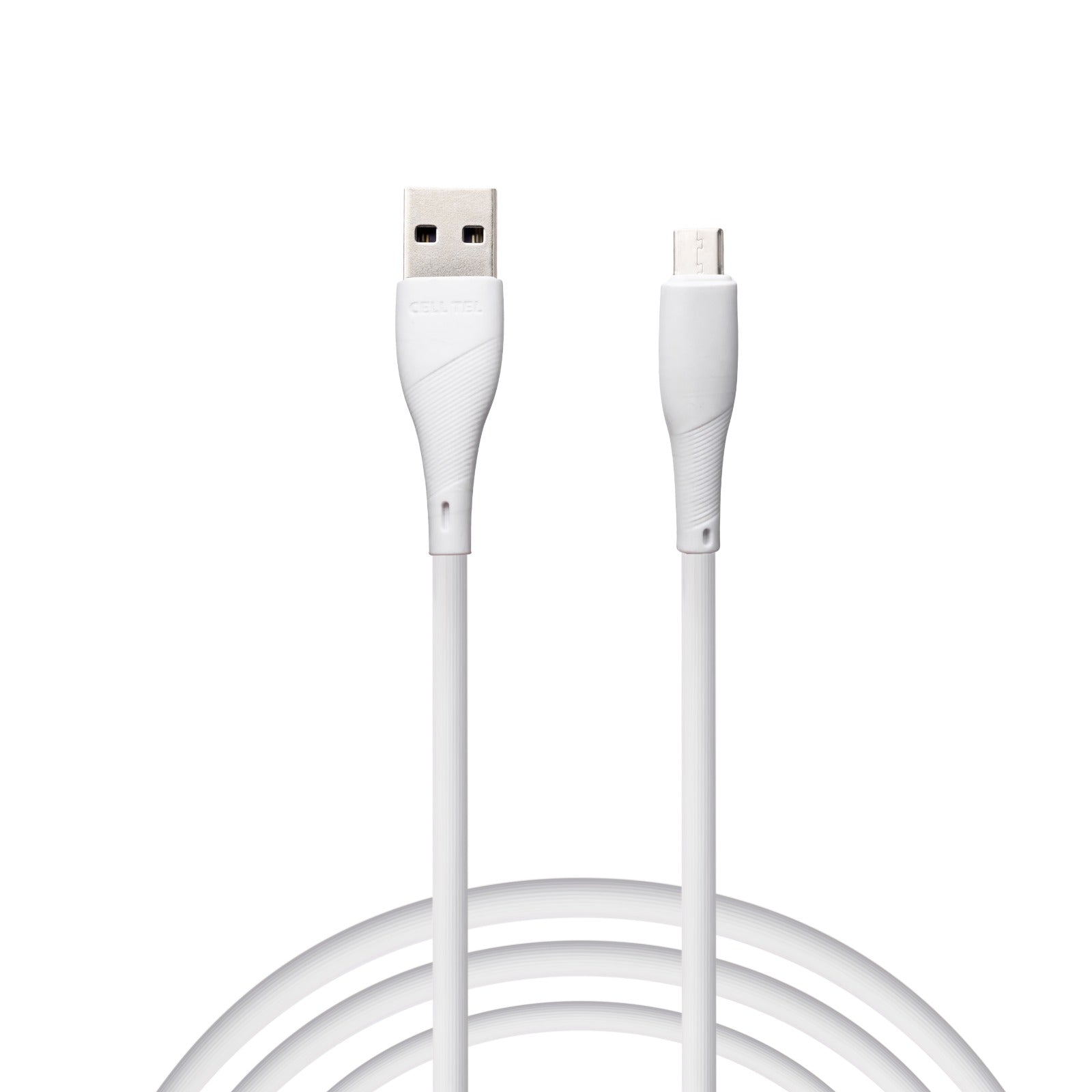 كابل Cell Tel PVC سريع لأجهزة Android، 2.4 أمبير، أبيض - CT-60C كابل Cell Tel PVC سريع لأجهزة Android، 2.4 أمبير، أبيض - CT-60C